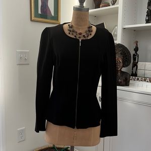 Black peplum hem zip jacket